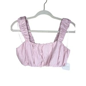 Altar'd‎ State Pink Ruched Cropped Tank Top NWT Small